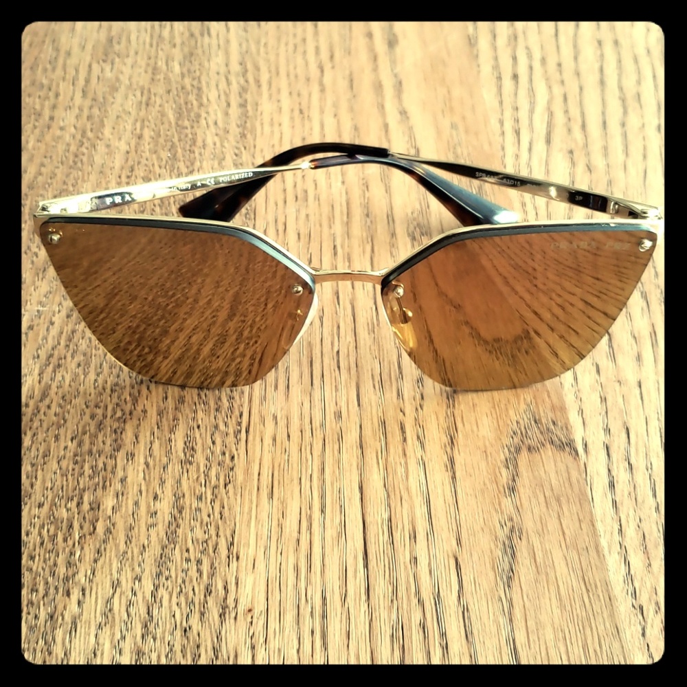 Prada Reflective Cateye Gold Sunglasses